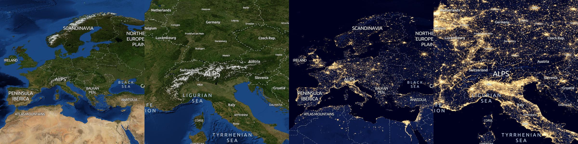 Bright overlay map